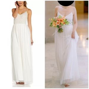 Adrianna Papell Ivory Beaded Tulle Wedding/Formal Gown